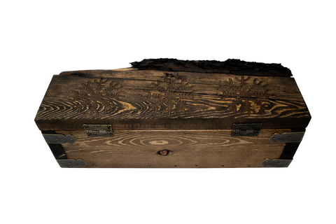 Image of live edge Ægishjálmr ritual tool box