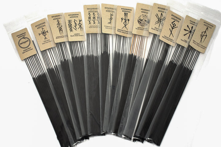 Black ritual bindrune incense