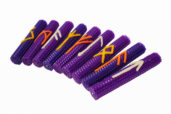 Intuitively selected beeswax rune candle