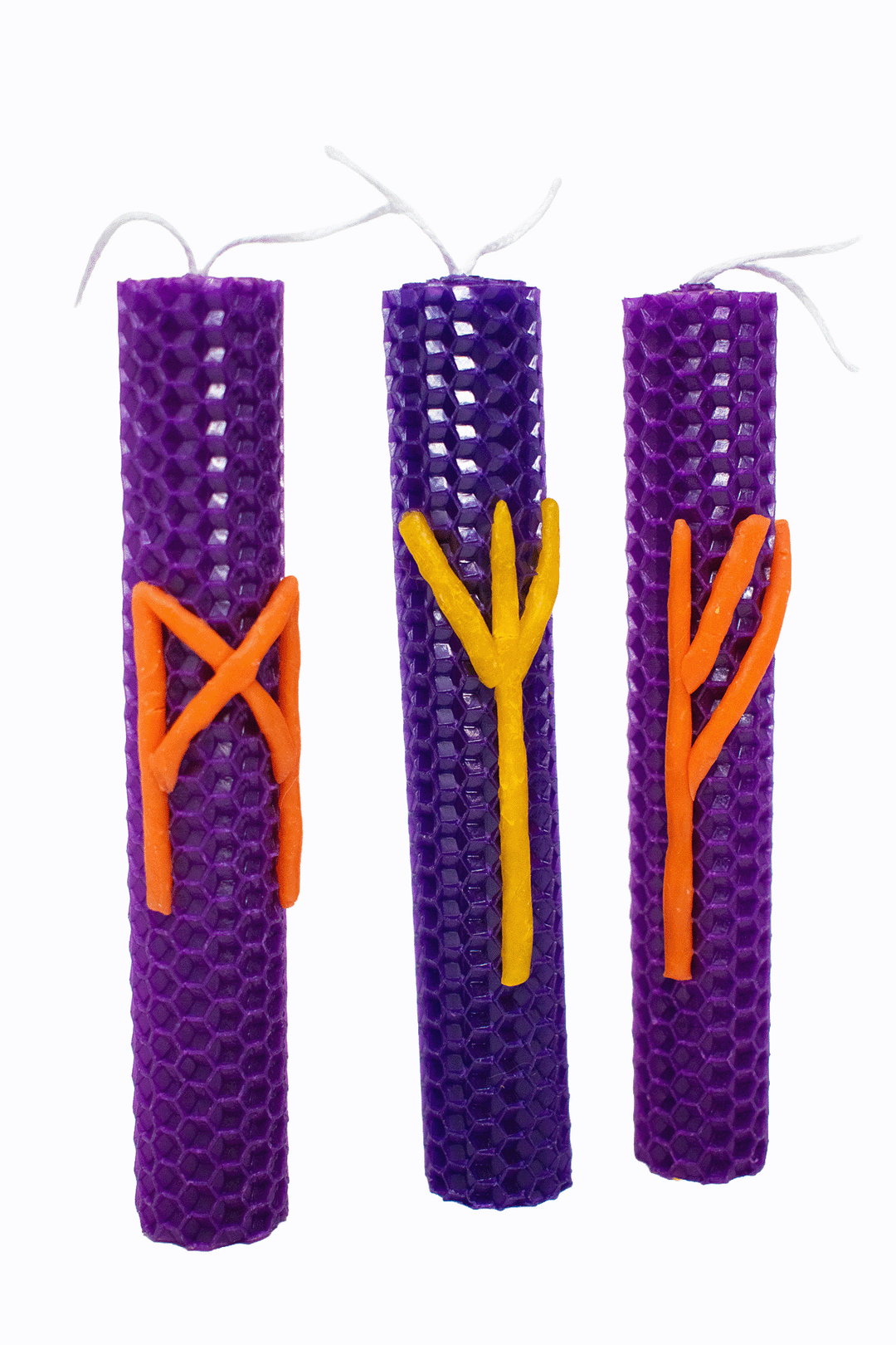 Intuitively selected beeswax rune candle