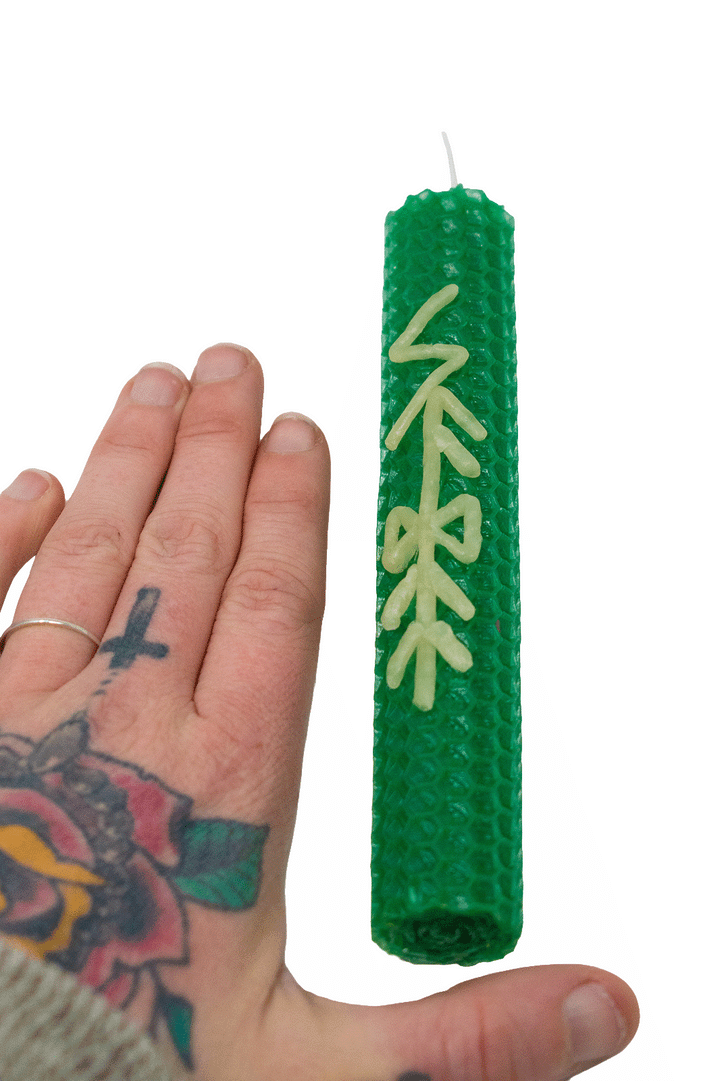 Bindrune candle for the norse gods - beeswax