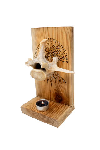 Image of Yggdrasil cow vertebra altar