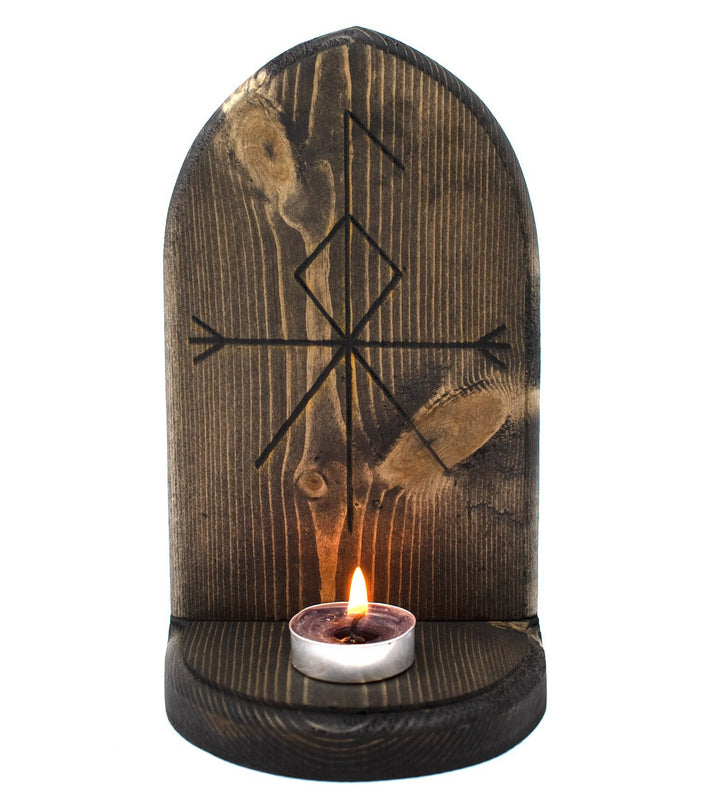Norse deity altar with invocation bindrune