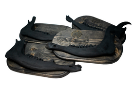 viking ship petroglyph blackened elk jawbone hanger