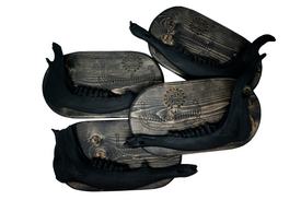 viking ship petroglyph blackened elk jawbone hanger