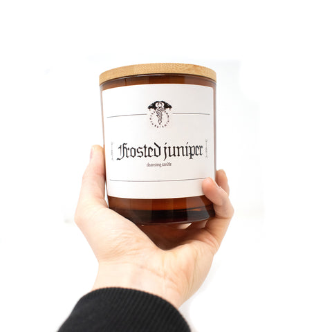 frosted juniper cleansing candle
