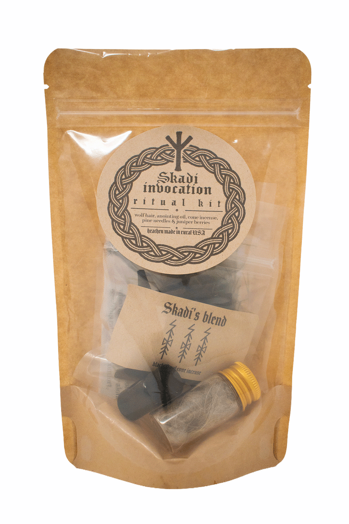 Skadi Invocation ritual kit with how-to ritual guide