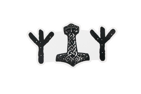 algiz & mjolnir die cut sticker