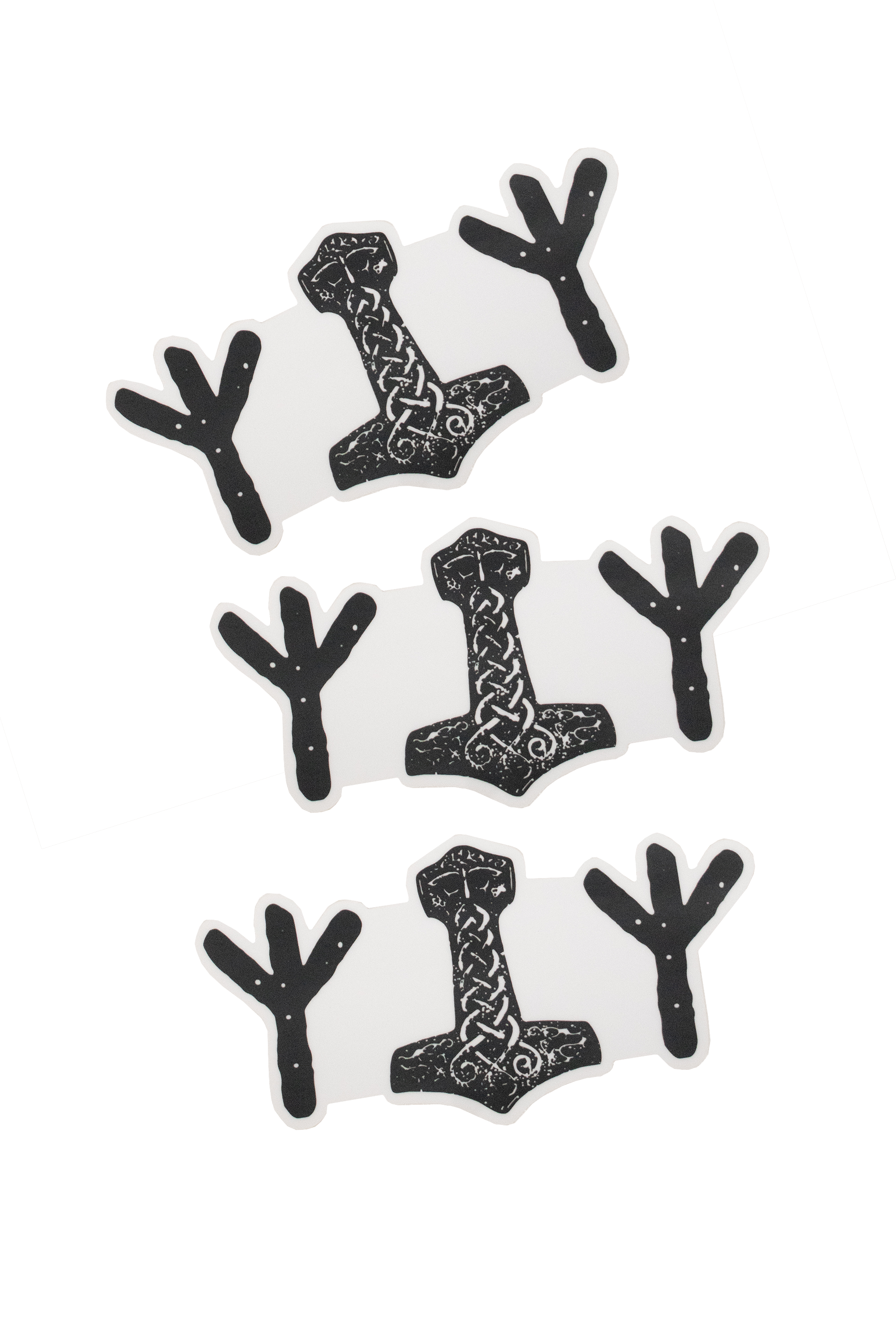 algiz & mjolnir die cut sticker