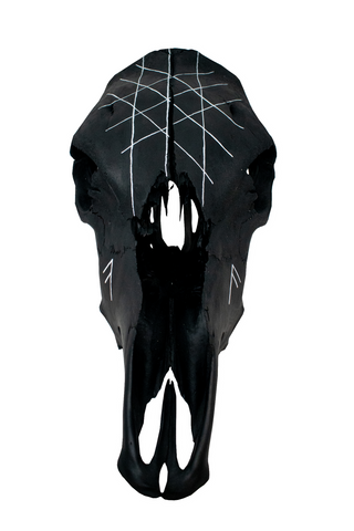 Image of Blackened web of wyrd cow skull