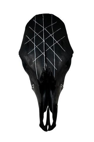 Image of Blackened web of wyrd cow skull