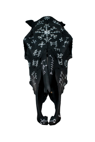Image of Blackened Icelandic magical staves cow skull