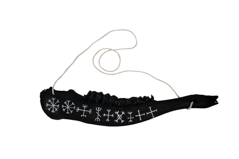 Image of blackened elk jawbone hanger