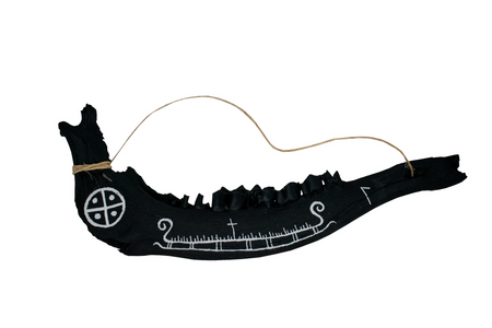 blackened elk jawbone hanger