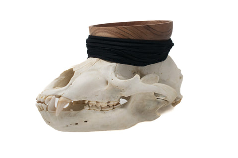 Image of black bear skull offering bowl #4