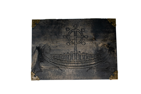 Image of viking ship petroglyph ritual tool box