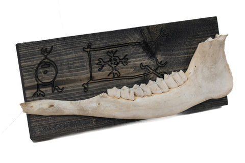 Image of norse symbols deer jawbone wall hanger