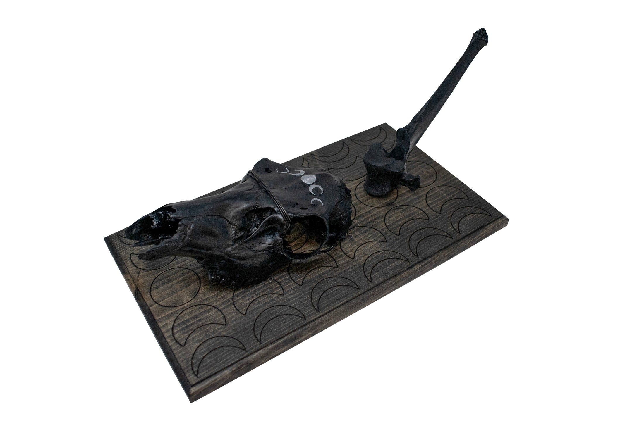 moon phase deer skull & elk vertebra hanger