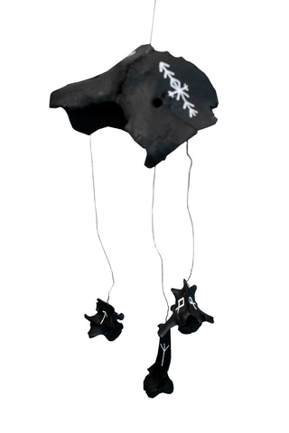 Image of blackened home protection bindrune windchime