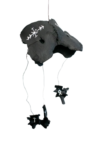 Image of blackened home protection bindrune windchime