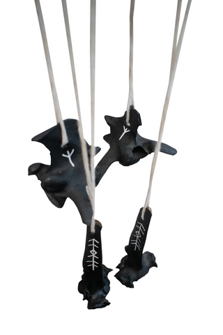 Image of home protection cow vertebra windchime