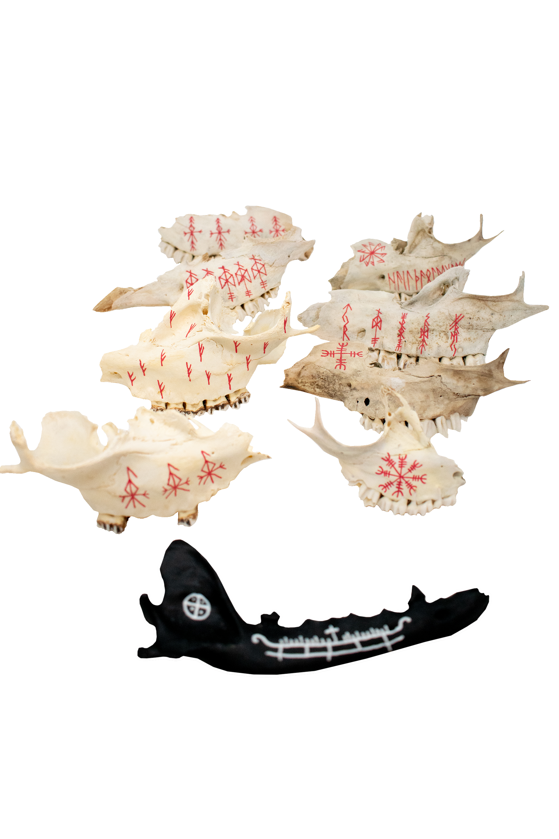 painted bone talismans