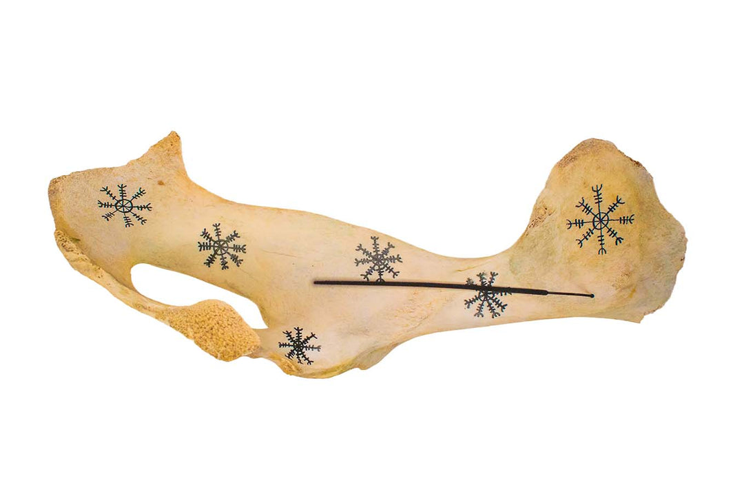 cow bone incense dish with helm of awe