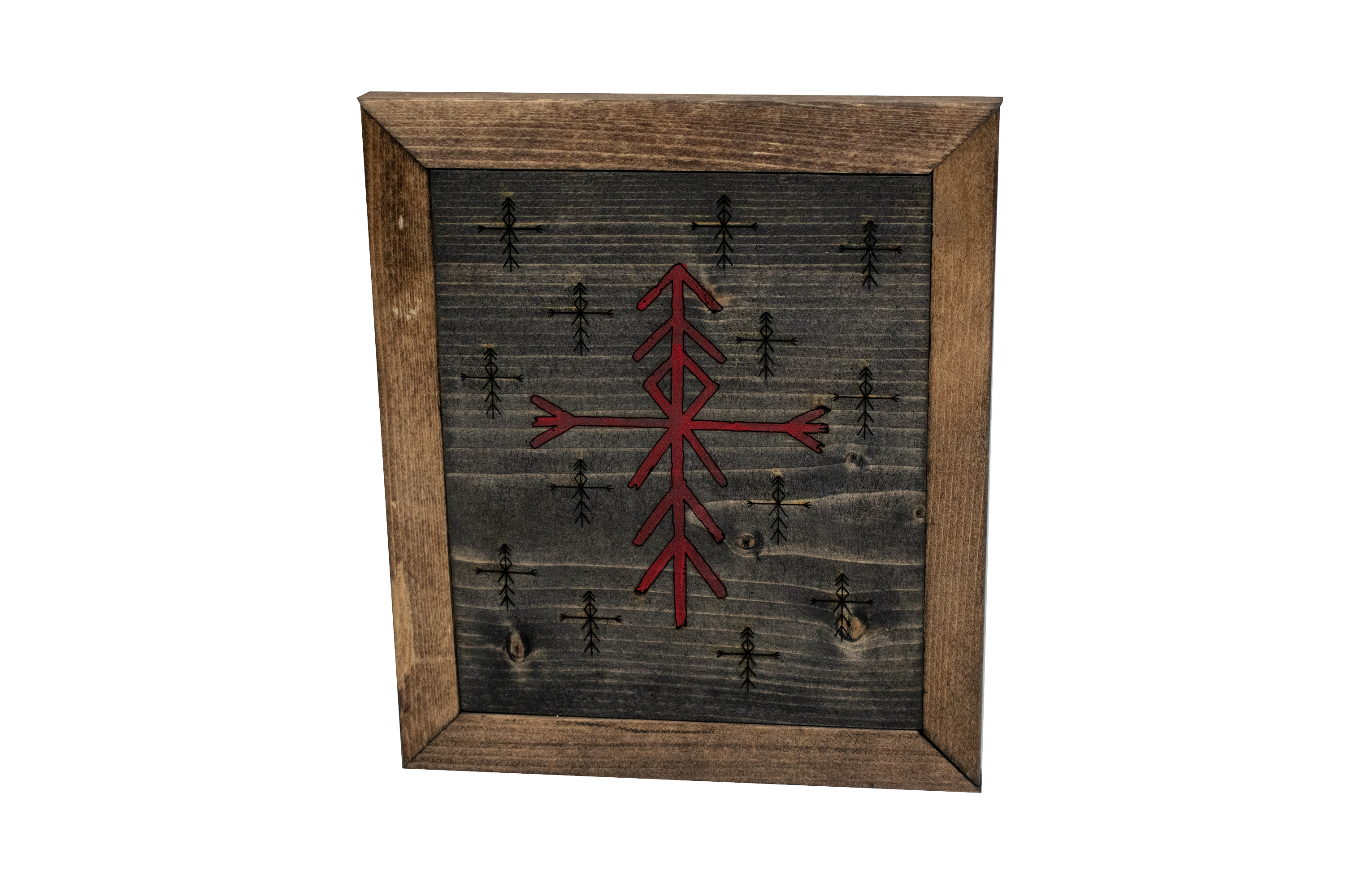 framed home protection bindrune wall hanger