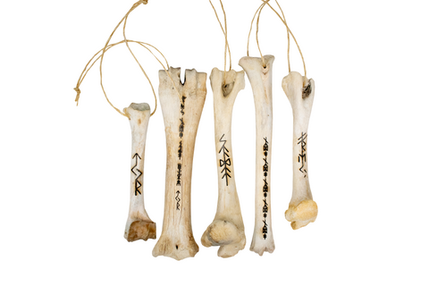 Image of leg bone talismans for the norse gods