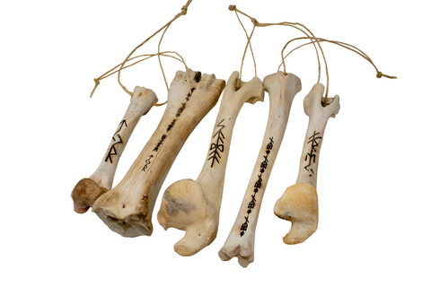 Image of leg bone talismans for the norse gods