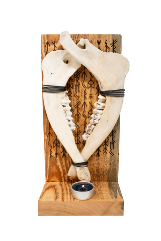 Image of deer jawbone altar of the norse gods