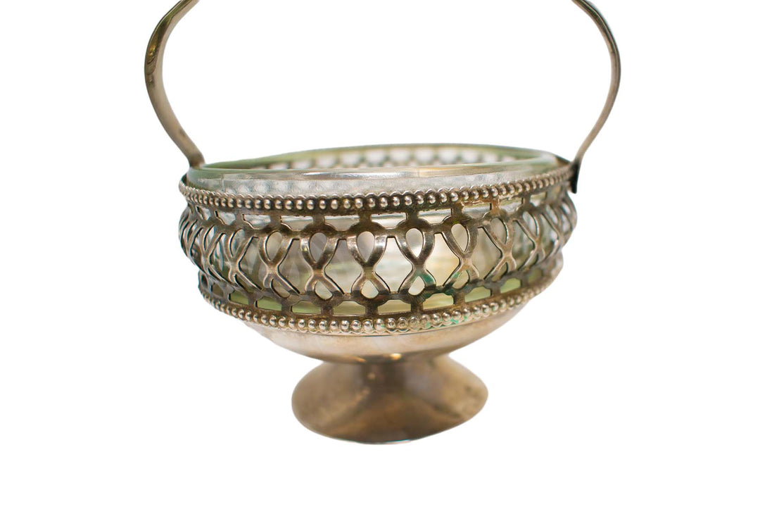 antique incense dish and offering bowl with handle