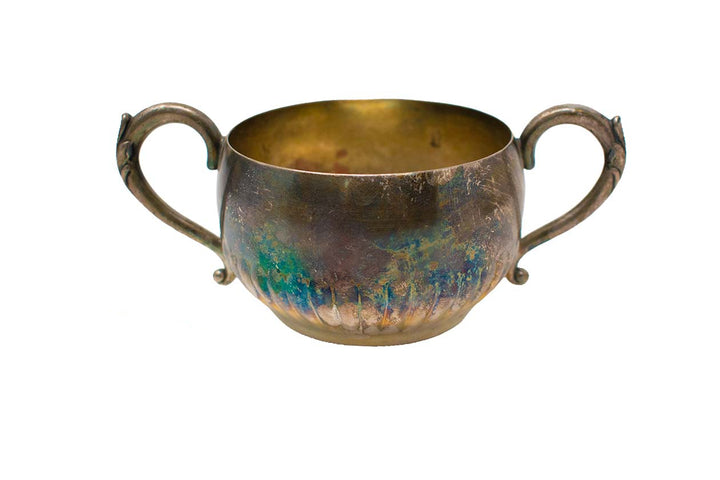 antique incense dish and offering bowl with handles