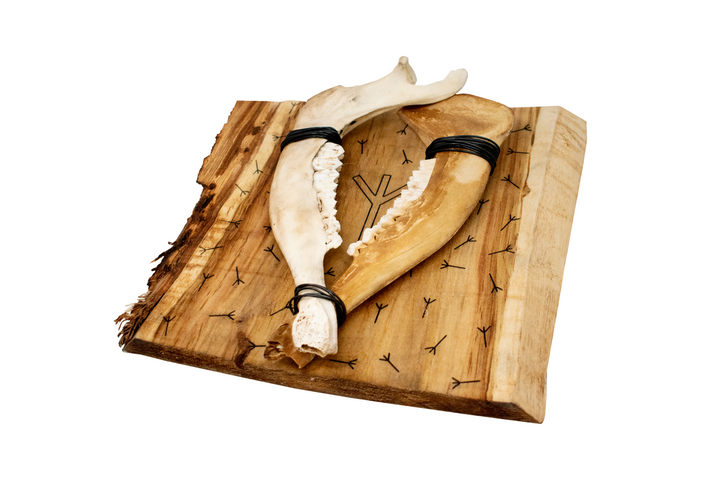 Algiz double elk jawbone hanger