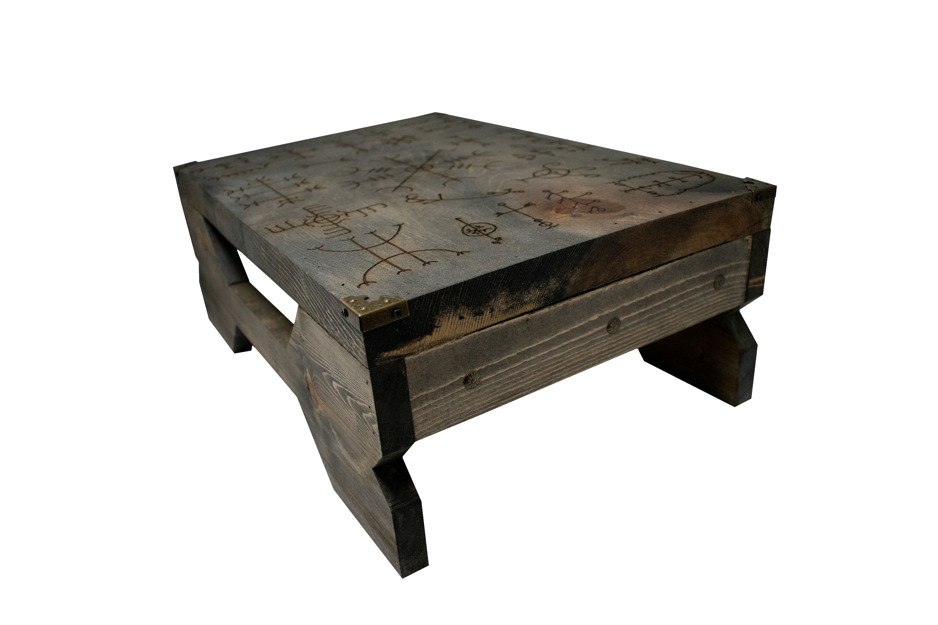 Altar Table Engraved with Icelandic Magical Staves
