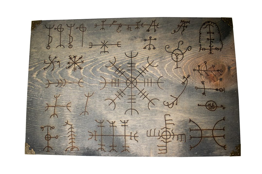 Altar Table Engraved with Icelandic Magical Staves