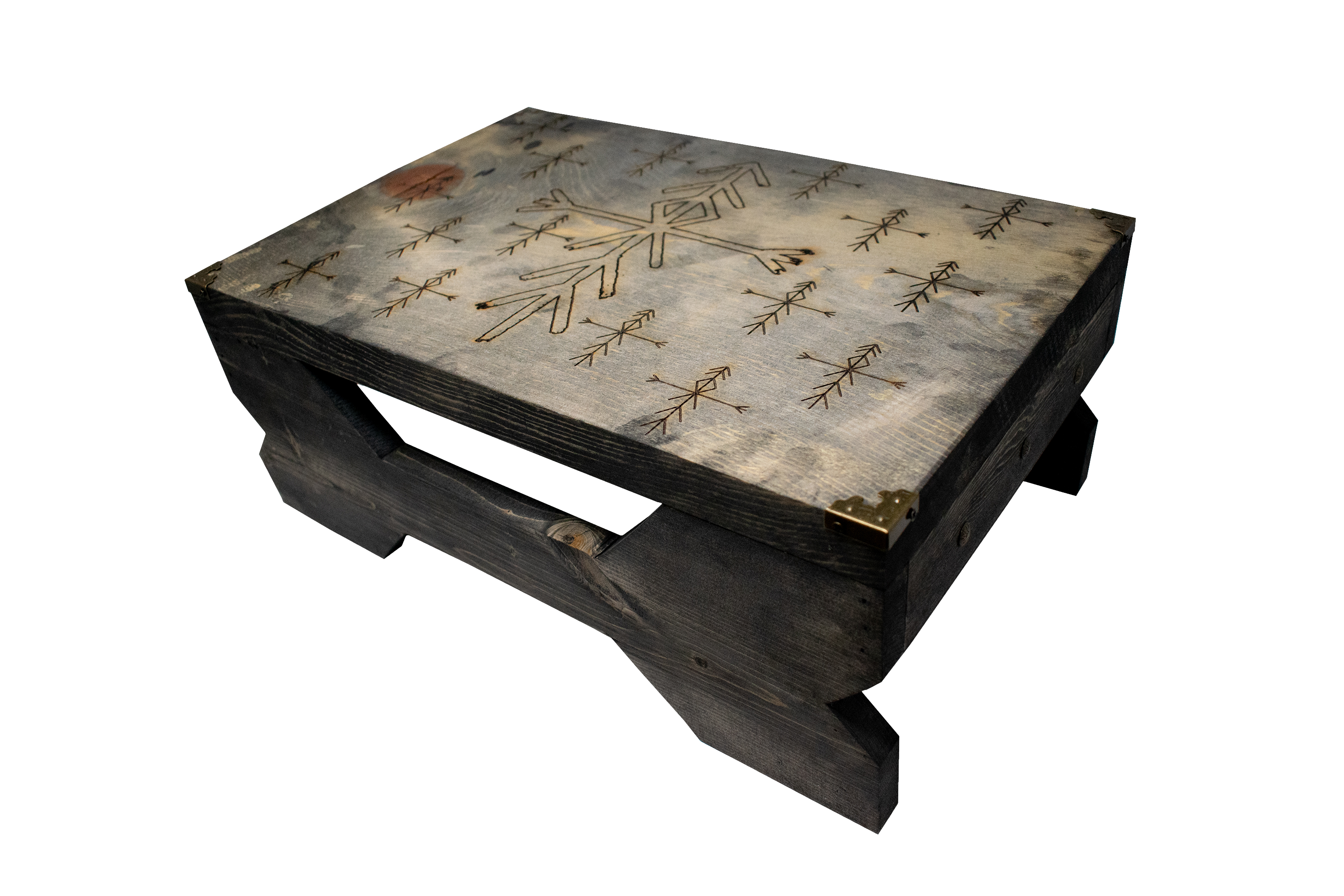 Wooden Altar Table with Repeating Home Protection Bindrunes