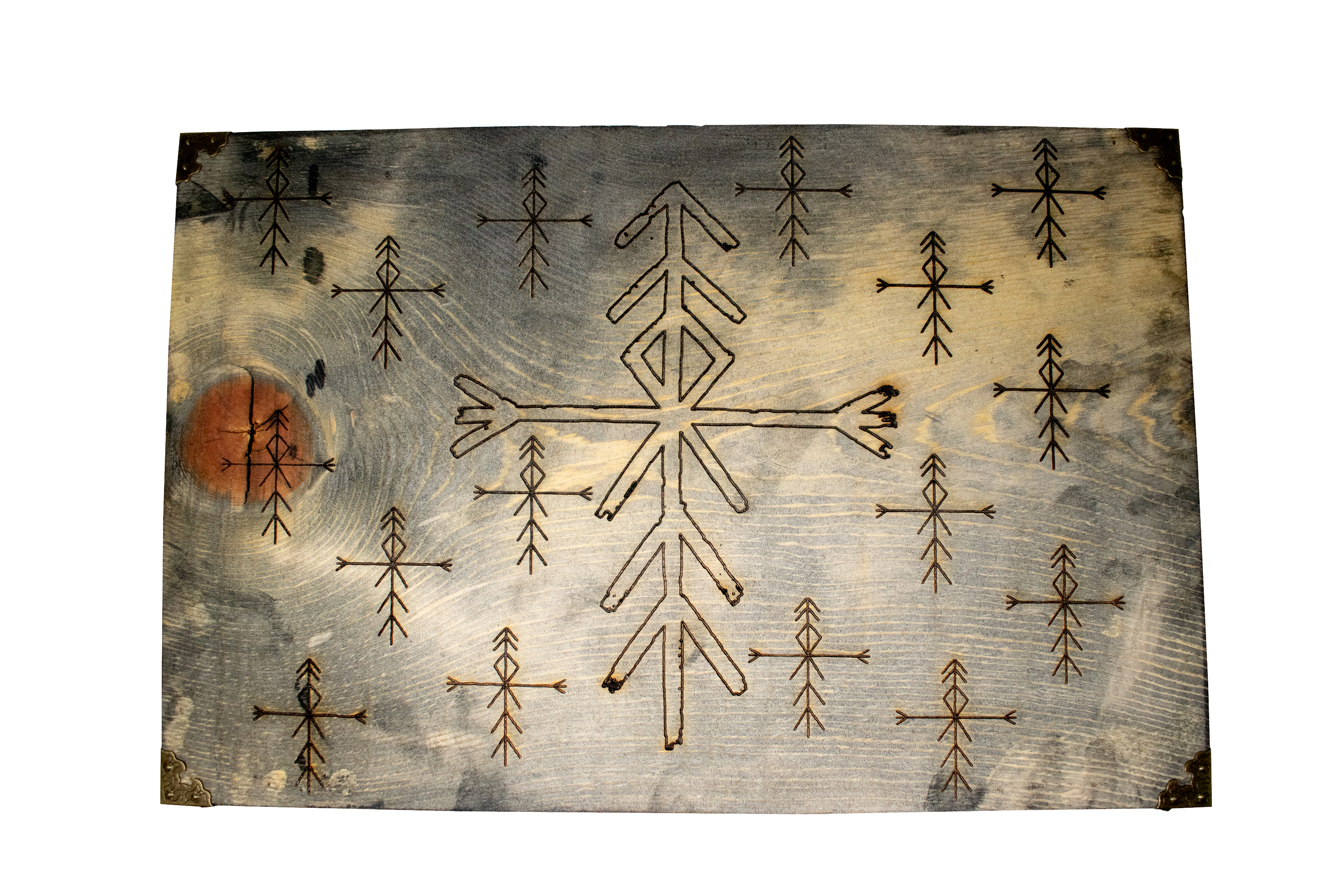 Wooden Altar Table with Repeating Home Protection Bindrunes