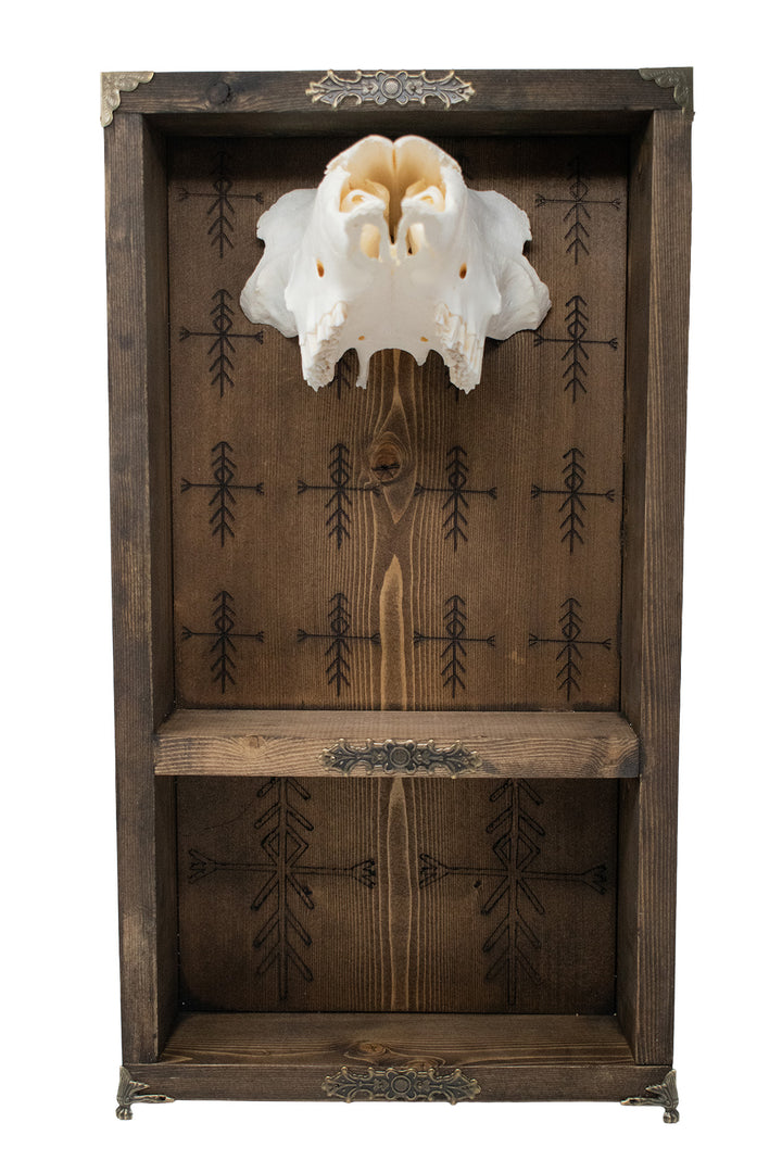 home protection sheep skull altar shelf