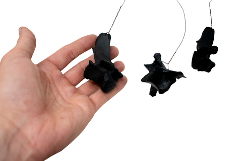 Image of Blackened Elk Jawbone Wind Chime with Nine Helms Stave and Deer Vertebra