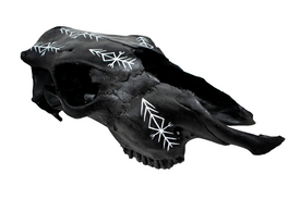 Blackened Cow Skull with Home Protection Bindrune #2