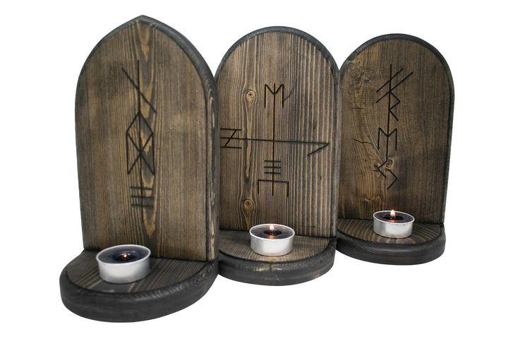 Norse deity altar with invocation bindrune