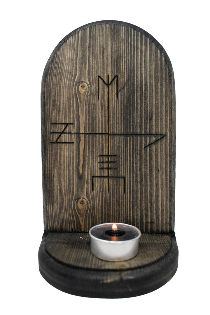 Norse deity altar with invocation bindrune