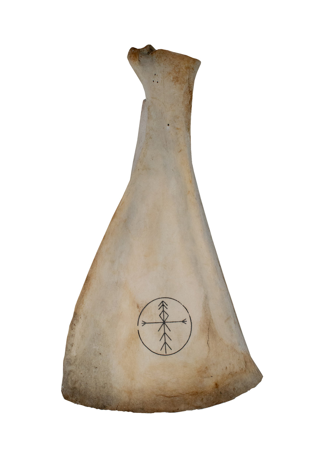Engraved elk scapula incense dish – Ritual Bone Series