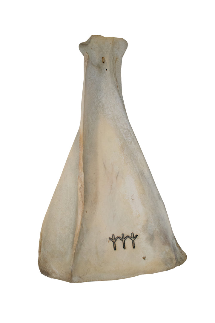 Engraved elk scapula incense dish – Ritual Bone Series
