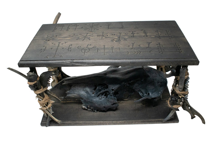 Deluxe blackened predator bone & icelandic magical stave ritual altar