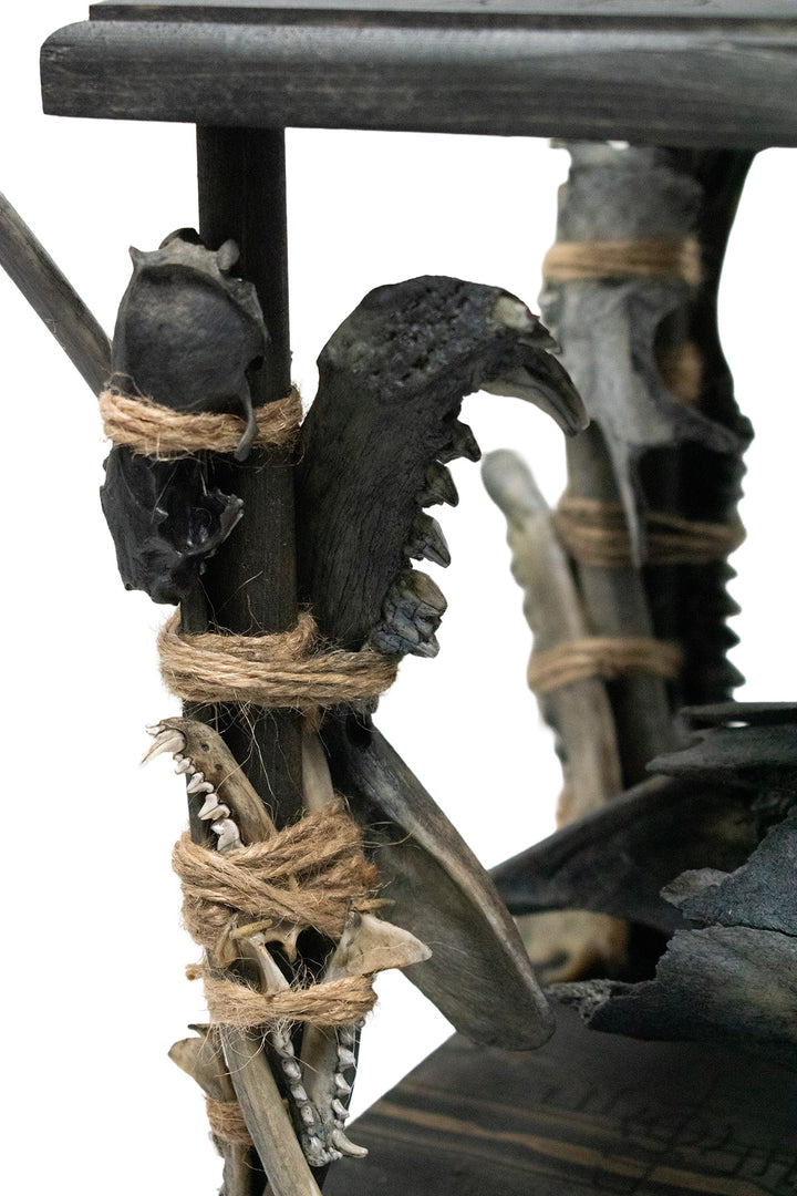Deluxe blackened predator bone & icelandic magical stave ritual altar