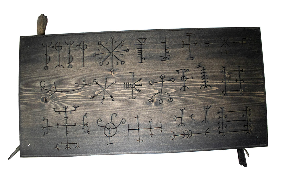 Deluxe blackened predator bone & icelandic magical stave ritual altar