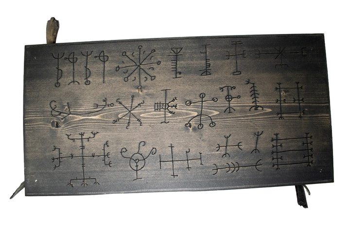 Deluxe blackened predator bone & icelandic magical stave ritual altar