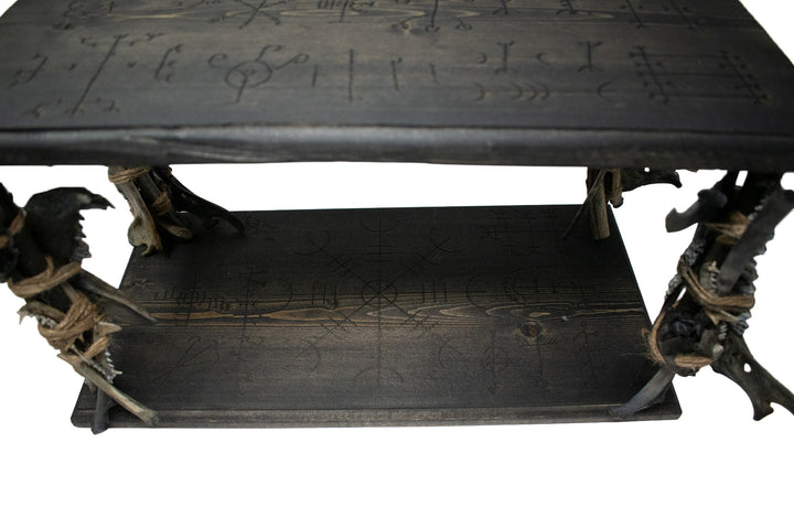 Deluxe blackened predator bone & icelandic magical stave ritual altar